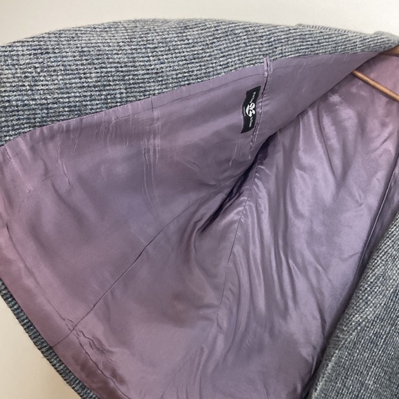 Vintage Harris Tweed Sport Coat Mens 44S Grey Blue Wool Retro Blazer Jacket - Picture 11 of 15